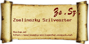 Zselinszky Szilveszter névjegykártya
