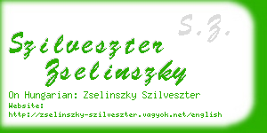 szilveszter zselinszky business card